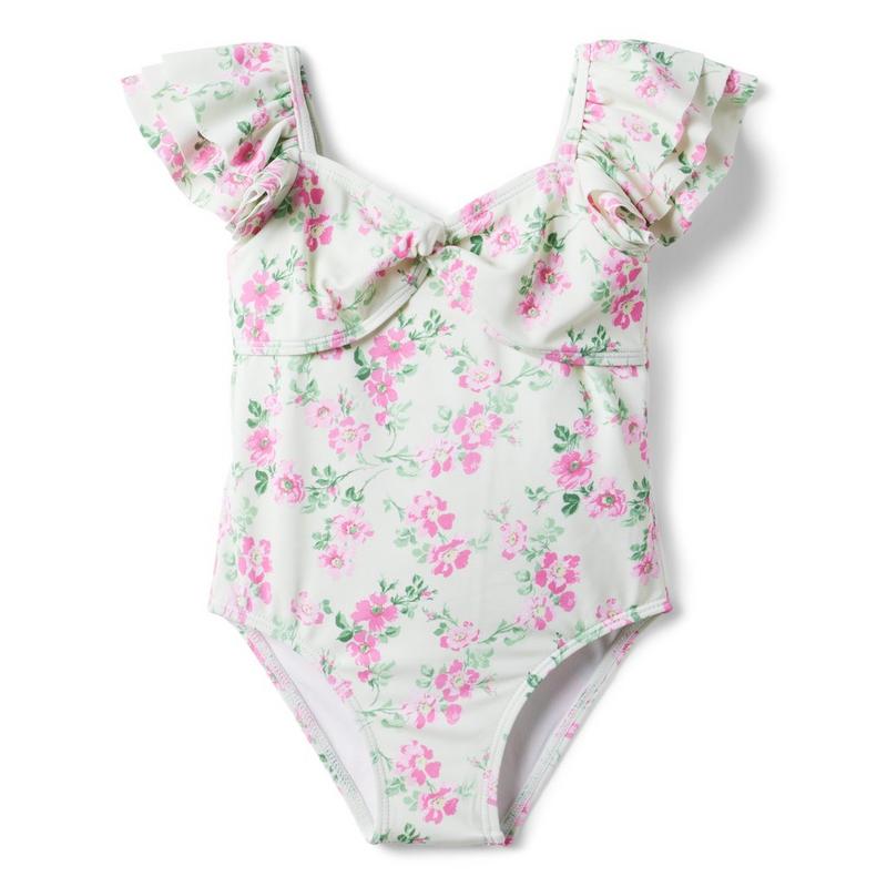 Floral Ruffle Sleeve Recycled Swimsuit - Janie And Jack